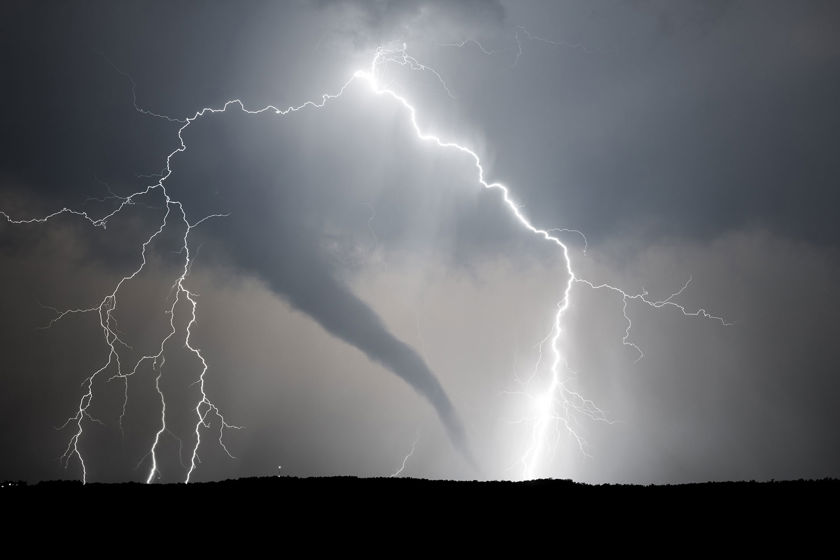 Lightening Storm With Tornado 