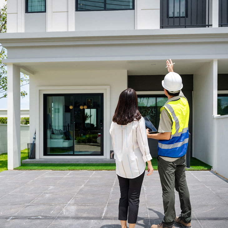 Adjuster Discussing Repairs With Homeowner 