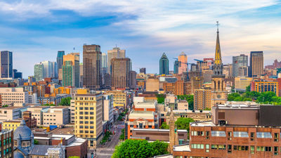 Aerial View Of Montreal Cityscape 
