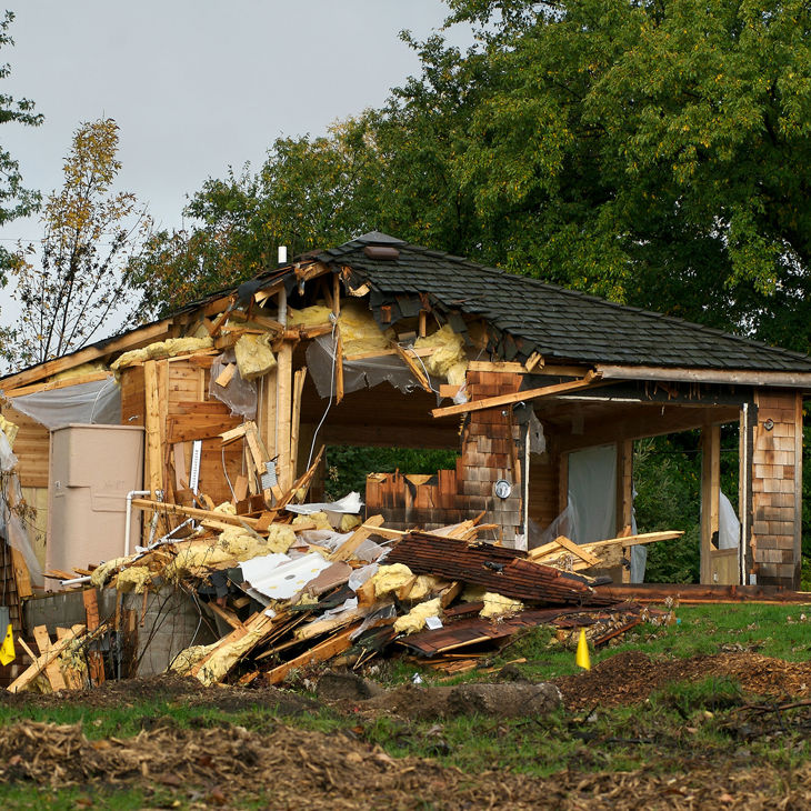 Home Destroyed By Natural Disaster 
