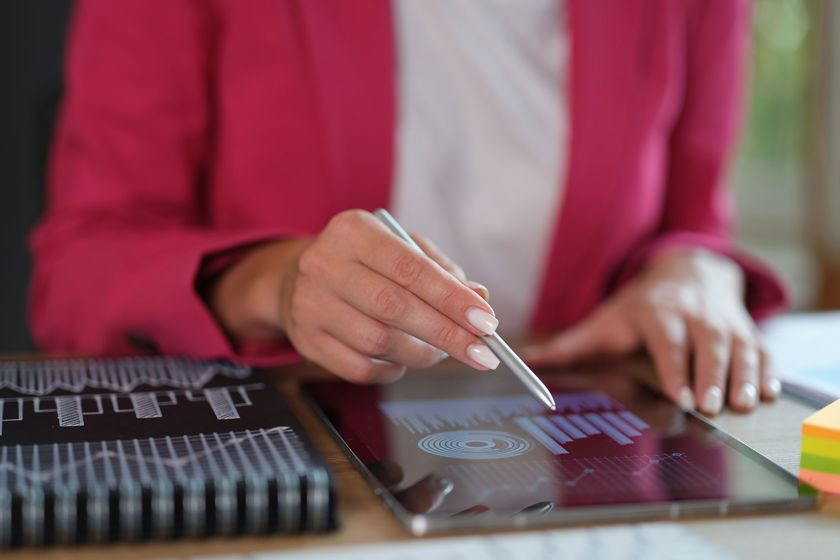 Close Up Of Someone Using Stylus Pen On Tablet 