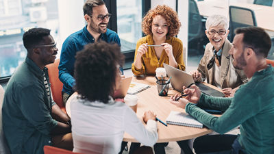 Group Of Colleagues Brainstorming 