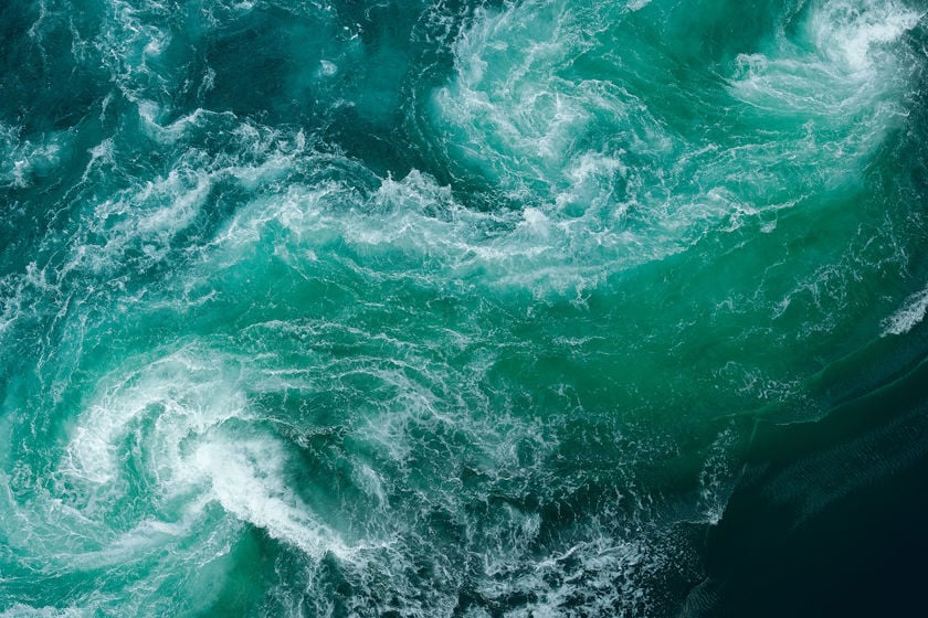 Aerial View Of Turbulent Seas 