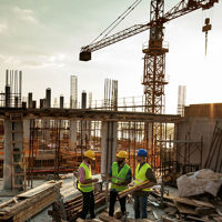 Workers On Construction Site 