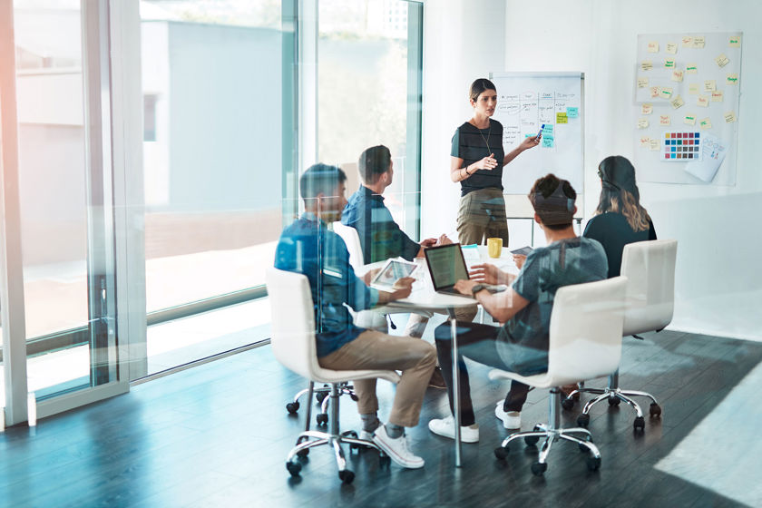 Discussion Around Conference Room Table 
