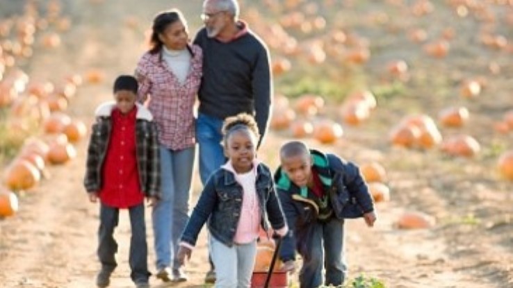 Family In A Pumpkin Patch 