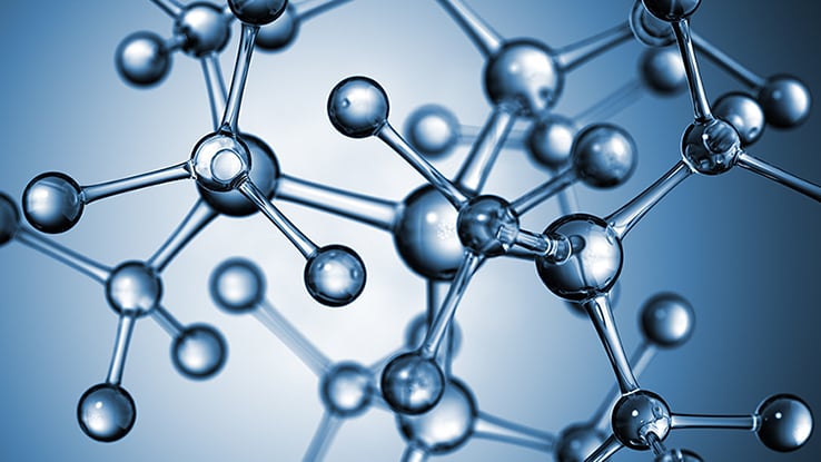 Clear glass style rendering of molecules.