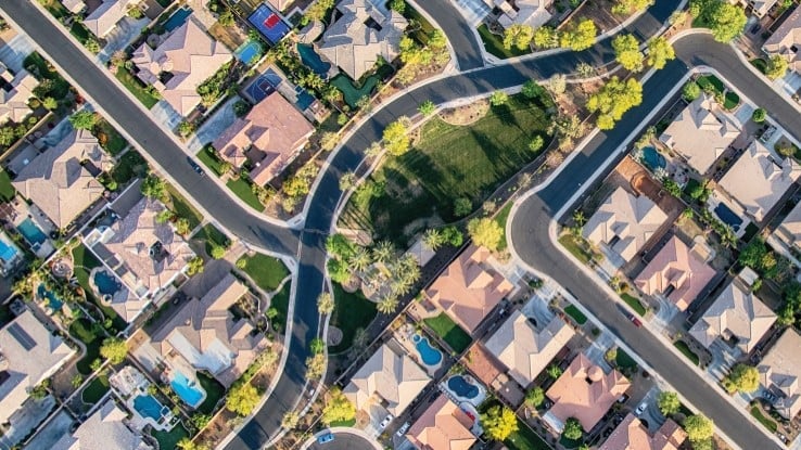 Aerial View Neighborhood 