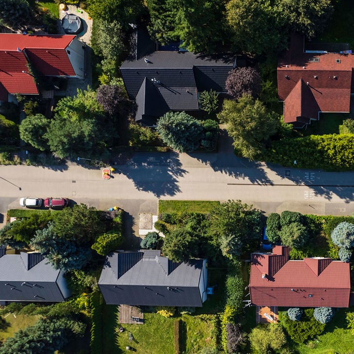 Aerial Photo Of Suburban Street 