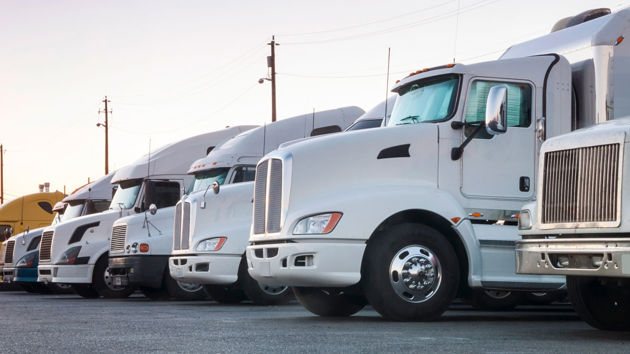 Row Of Parked Commercial Vehicles 