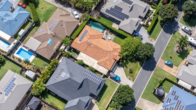 Aerial View Of Neighborhood Houses 