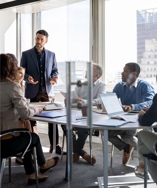 Colleagues In Conference Room 