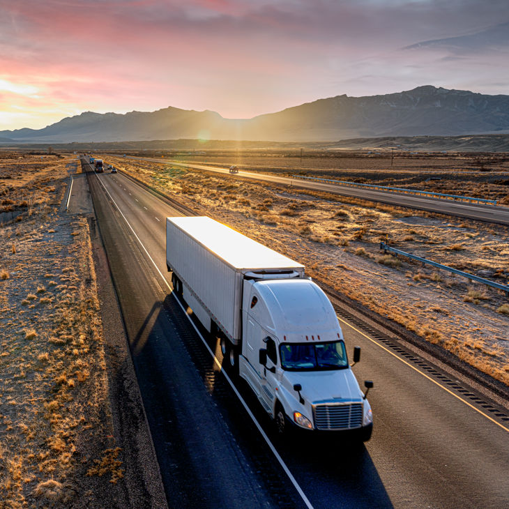 Truck In Vast Desert 