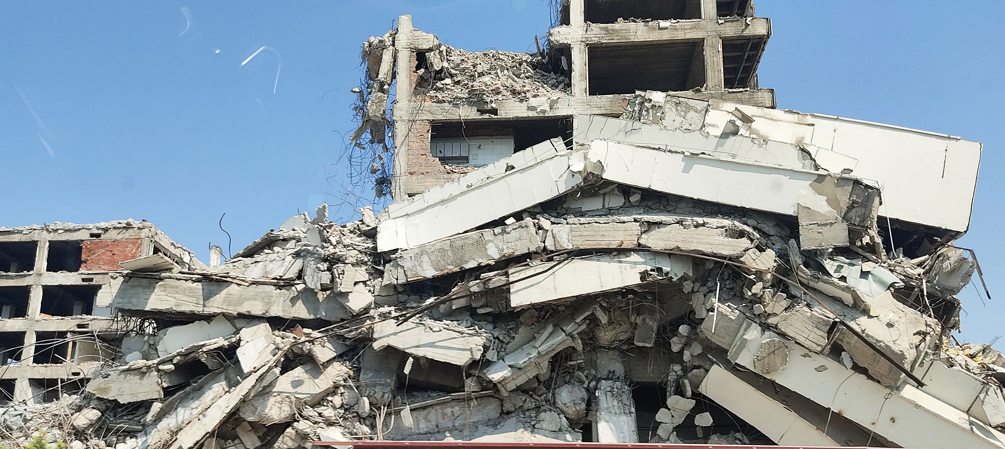 Building Rubble Affected By Earthquake 