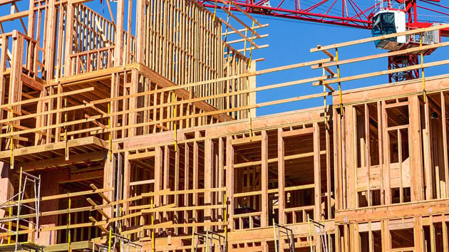 Construction Site With Wood Framing 