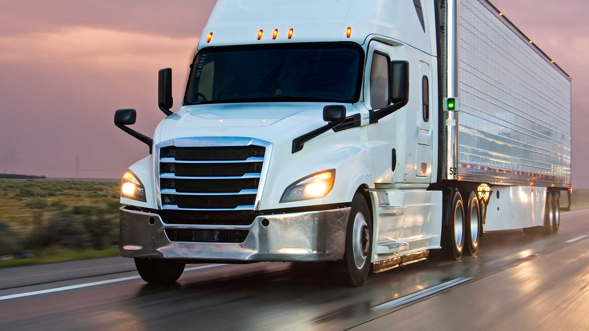 Semi Truck On Highway 