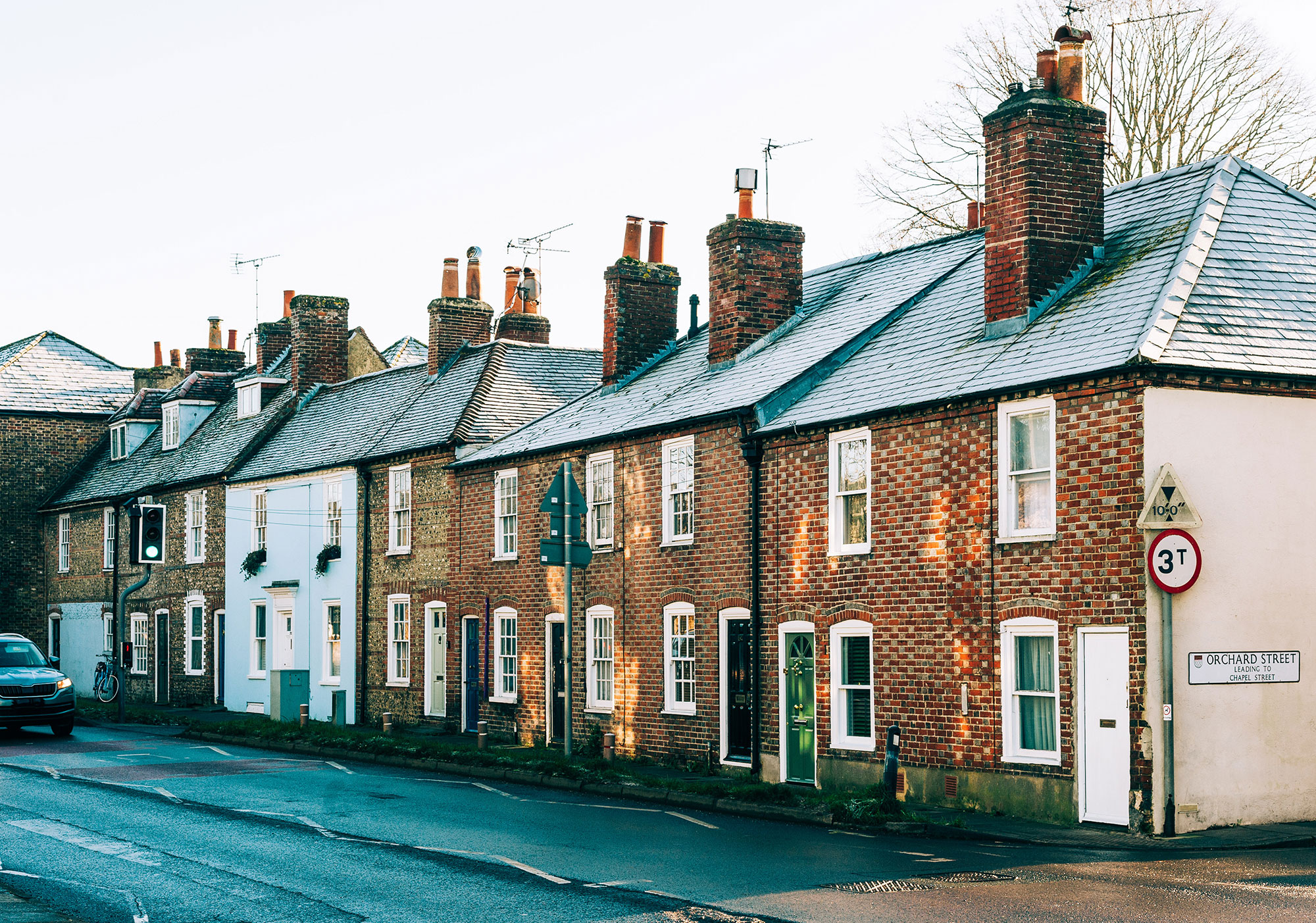 Row Of Brick Homes 