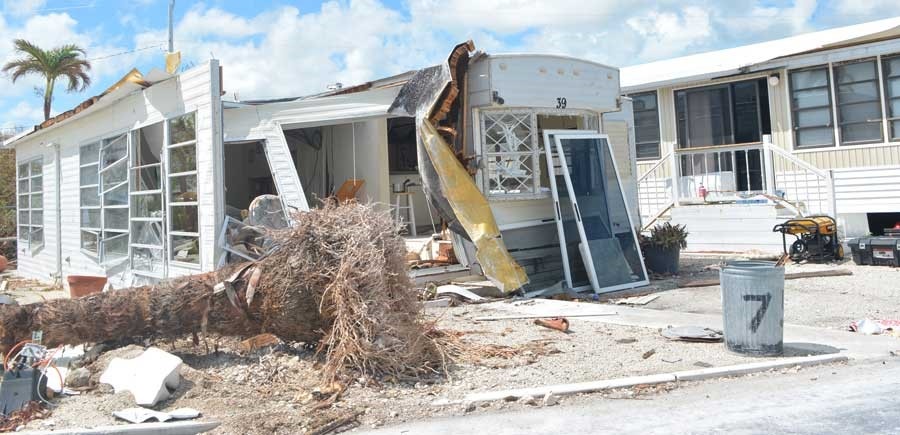 Complete destruction to a manufactured home in Cudjoe Key, Florida. AIR assesses storm damage 4