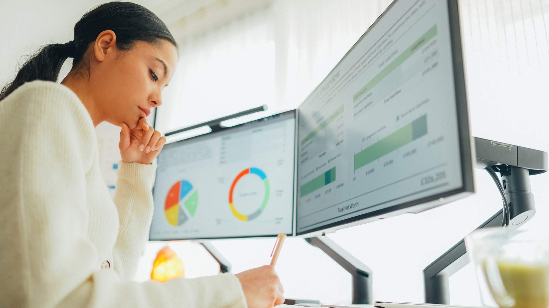 girl working with data