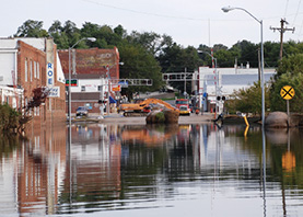 Flooded city street. Photo by Jane Anderson, FEMA.